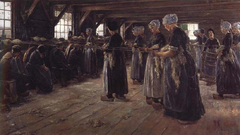 Max Liebermann The Flax Spinners China oil painting art